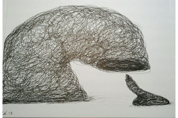 Drawn into Life IX, ink on Canson Bristol, 12x9 in.